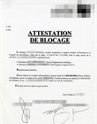Attestation de blocage